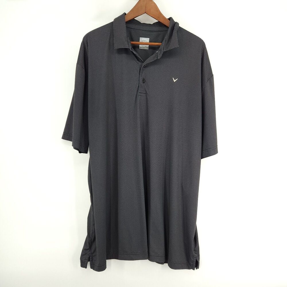 Callaway Opti DRI Golf Polo Shirt Men 2XL Black Geometric